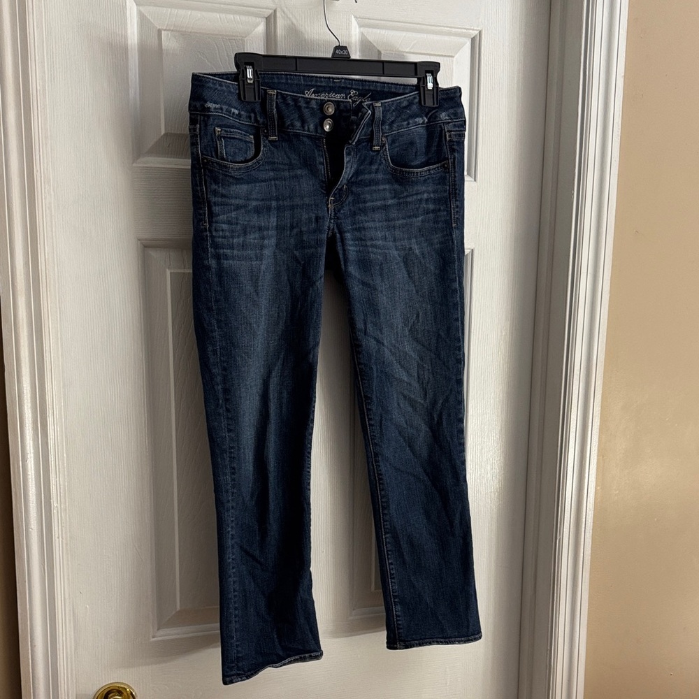 American Eagle Outfitters Dark Indigo Straight Leg Jeans.